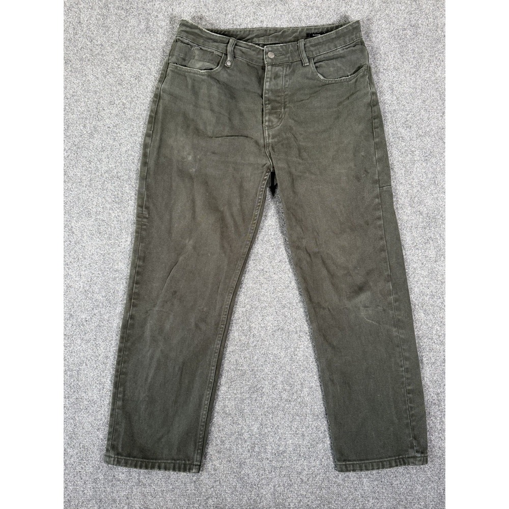 Thrills Slacker Jeans Mens‎ 32x27 Olive Green Organic Cotton Straight Leg
